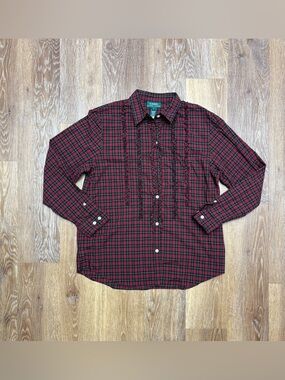 Ralph Lauren Red and Black Plaid Long-Sleeve Shirt